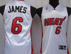 Miami Heat #6 LeBron James White Kids Jersey