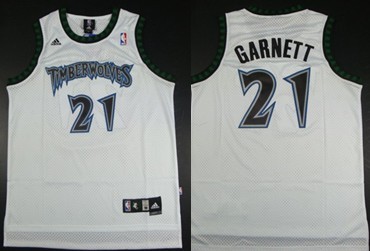 Minnesota Timberwolves #21 Kevin Garnett White Swingman Jersey 