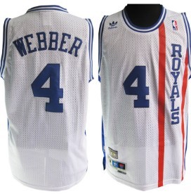 Sacramento Kings #4 Chris Webber Royals Hardwood Classic White Swingman Throwback Jersey