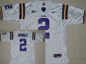 LSU Tigers #2 Rueben Randle White Jersey 