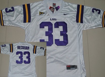 LSU Tigers #33 Odell Beckham White Jersey 