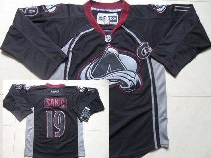 Colorado Avalanche #19 Joe Sakic Black Ice Jersey