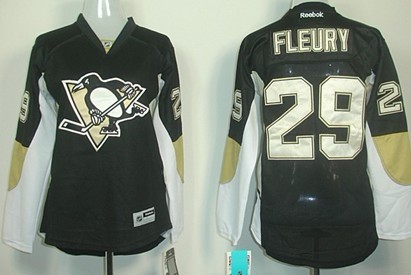 Pittsburgh Penguins #29 Marc-Andre Fleury Black Womens Jersey