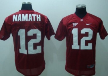 Alabama Crimson Tide #12 Namath Red Jersey