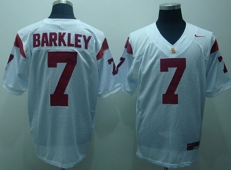 USC Trojans #7 Matt Barkley White Jersey 