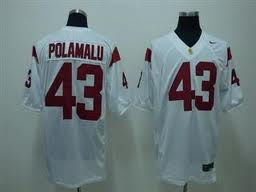 USC Trojans #43 Polamalu White Jersey