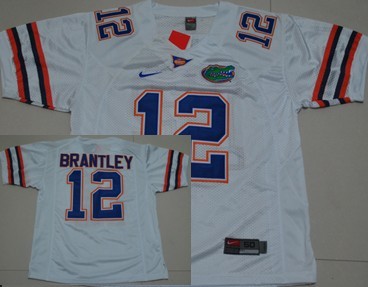 Florida Gators #12 John Brantley White Jersey 