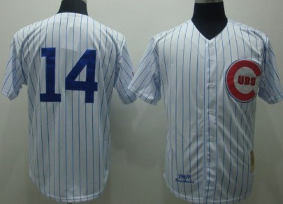 Chicago Cubs #14 Ernie Banks 1969 White Throwback Jersey 