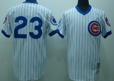 Chicago Cubs #23 Ryne Sandberg 1984 White Throwback Jersey