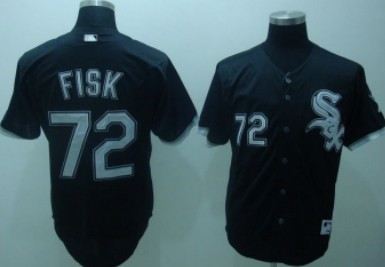 Chicago White Sox #72 Carlton Fisk Black Jersey 