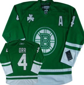 Boston Bruins #4 Bobby Orr St. Patrick's Day Green Jersey