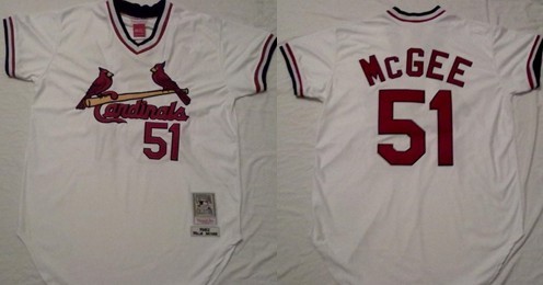 St. Louis Cardinals #51 Willie McGee 1967 Cream Throwback Jersey 