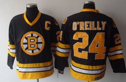 Boston Bruins #24 Terry O'Reilly Black Throwback CCM Jersey 