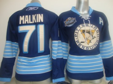 Pittsburgh Penguins #71 Malkin Navy Blue Third Womens Jersey