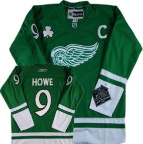 Detroit Red Wings #9 Gordie Howe St. Patrick's Day Green Jersey