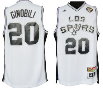 San Antonio Spurs #20 Manu Ginobili Latin Nights Revolution 30 Swingman White Jersey