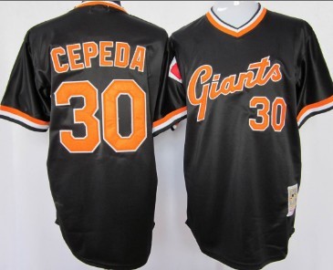 San Francisco Giants #30 Orlando Cepeda Black Throwback Jersey