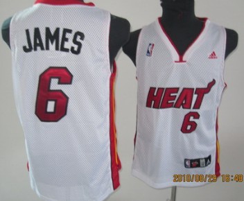 Miami Heat #6 LeBron James White Swingman Jersey 