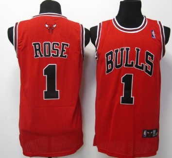 Chicago Bulls #1 Derrick Rose Red Swingman Jersey