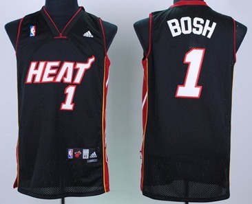 Miami Heat #1 Chris Bosh Black Swingman Jersey 