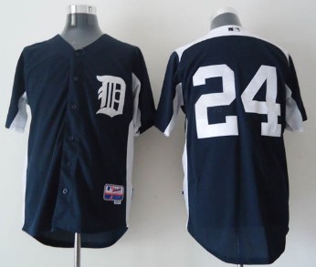 Detroit Tigers #24 Miguel Cabrera Navy Blue BP Jersey