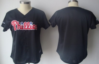 Philadelphia Phillies Blank Black Womens Jersey 