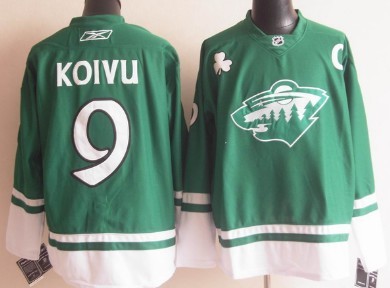 Minnesota Wild #9 Mikko Koivu St. Patrick's Day Green Jersey