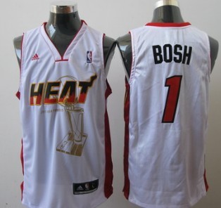 Miami Heats #1 Chris Bosh White The Finals Commemorative Jersey 