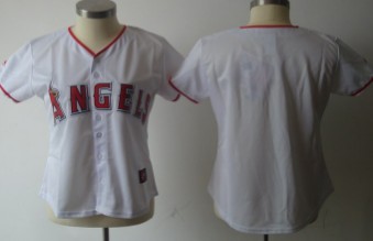 LA Angels of Anaheim Blank White With Red Womens Jersey