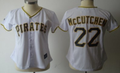 Pittsburgh Pirates #22 McCutchen White With Black Womens Jersey 