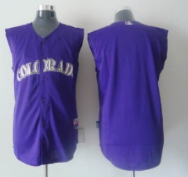 Colorado Rockies Blank Purple Sleeveless Jersey 