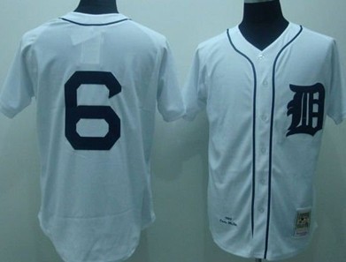 Detroit Tigers #6 Al Kaline 1968 White Throwback Jersey