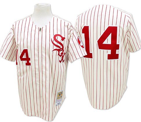 Chicago White Sox #14 Bill Melton White With Red Pinstripe Throwback Jersey