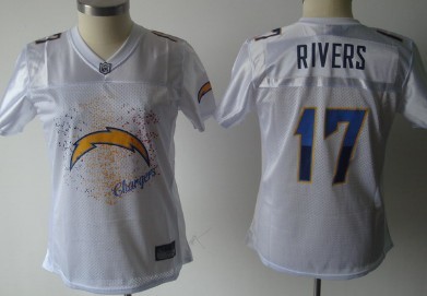 San Diego Chargers #17 Philip Rivers White Fem Fan Women Jersey