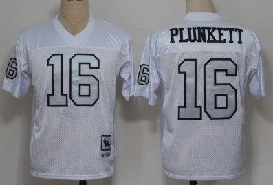 Oakland Raiders #16 Jim Plunkett White With Silver Throwback Jersey 