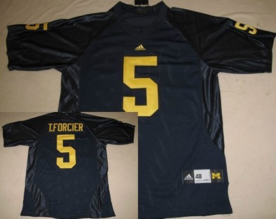 Michigan Wolverines #5 T.FORCIER Navy Blue Jersey