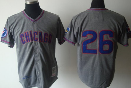 Chicago Cubs #26 Billy Williams 1968 Gray Wool Throwback Jersey