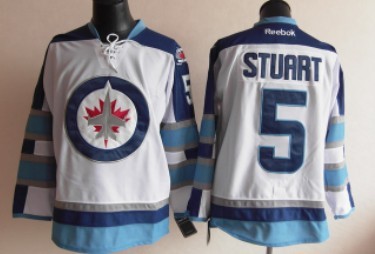 Winnipeg Jets #5 Mark Stuart White Jersey 