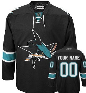 San Jose Sharks Mens Customized Black Third Jersey