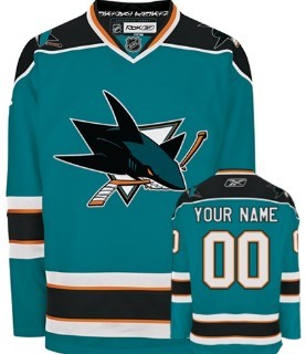 San Jose Sharks Mens Customized Blue Jersey