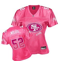 San Francisco 49ers #52 Patrick Willis Pink Fem Fan Womens Jersey 