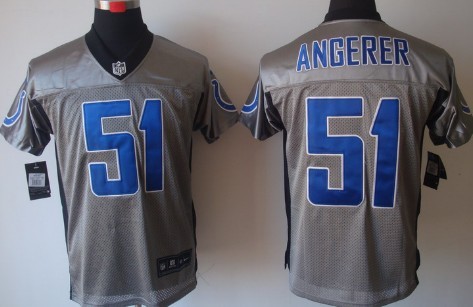 Nike Indianapolis Colts #51 Pat Angerer Gray Shadow Elite Jersey