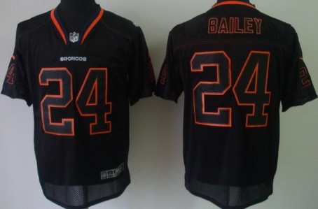 Nike Denver Broncos #24 Champ Bailey Lights Out Black Elite Jersey 