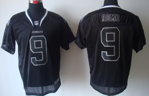 Nike Dallas Cowboys #9 Tony Romo Lights Out Black Elite Jersey 