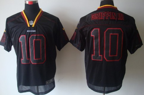 Nike Washington Redskins #10 Robert Griffin III Lights Out Black Elite Jersey 