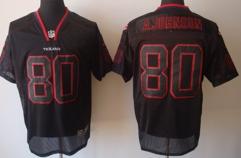 Nike Houston Texans #80 Andre Johnson Lights Out Black Elite Jersey 