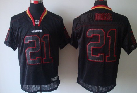 Nike San Francisco 49ers #21 Frank Gore Lights Out Black Elite Jersey 