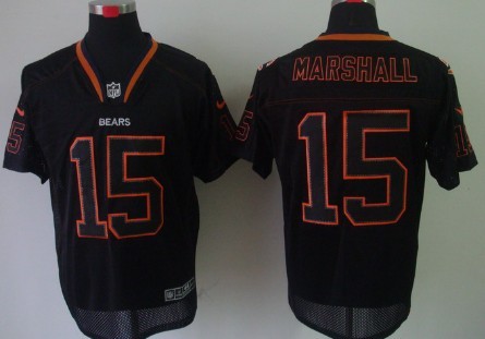 Nike Chicago Bears #15 Brandon Marshall Lights Out Black Elite Jersey 