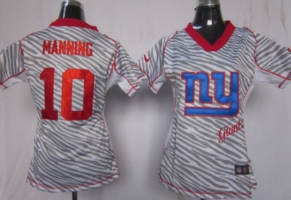 Nike New York Giants #10 Eli Manning 2012 Womens Zebra Fashion Jersey