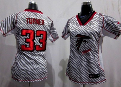 Nike Atlanta Falcons #33 Michael Turner 2012 Womens Zebra Fashion Jersey